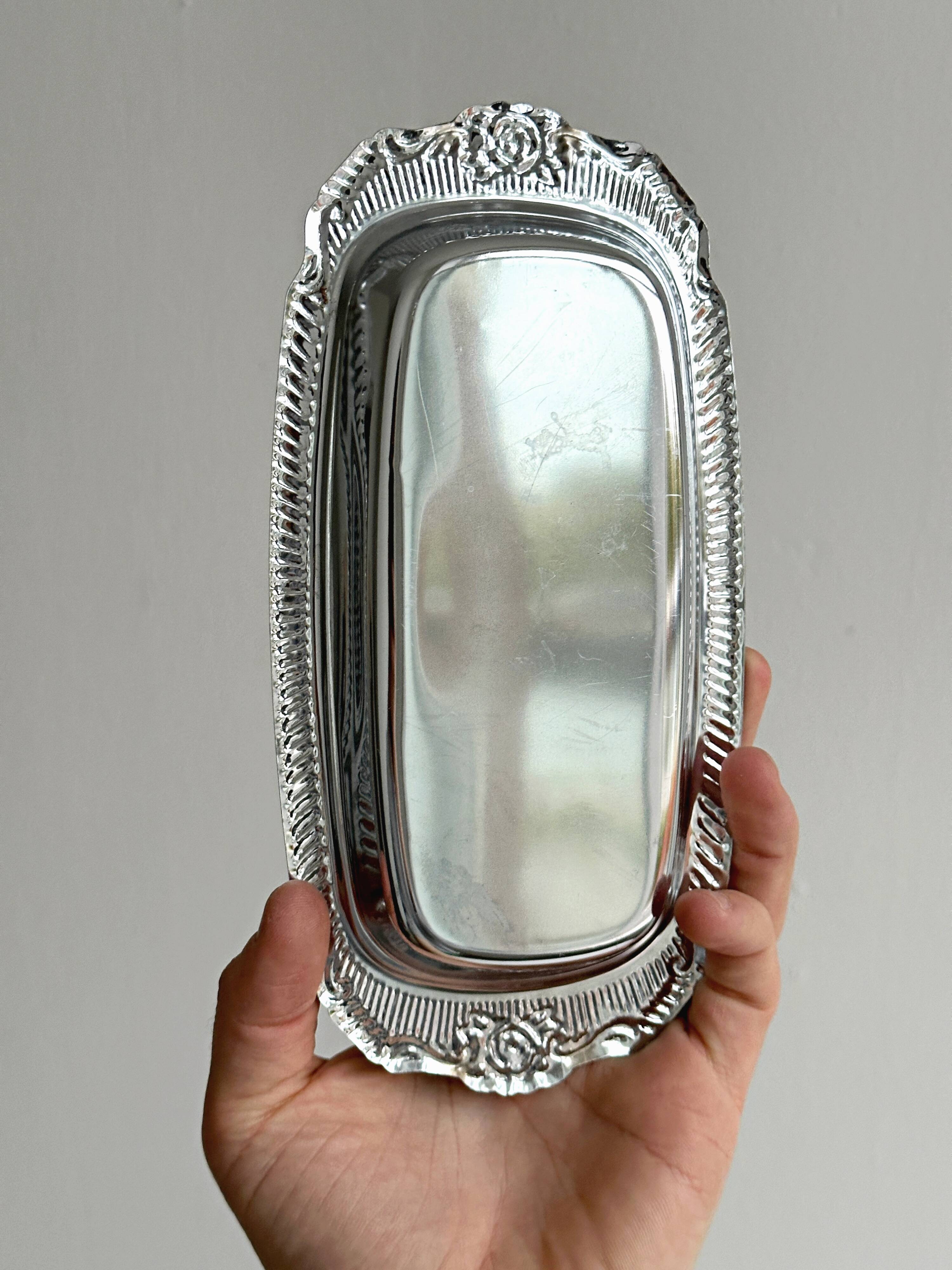 light metal butter dish