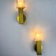 Pair of cubic Murano glass wall lights by Gaetano Sciolari, Italy 1970s