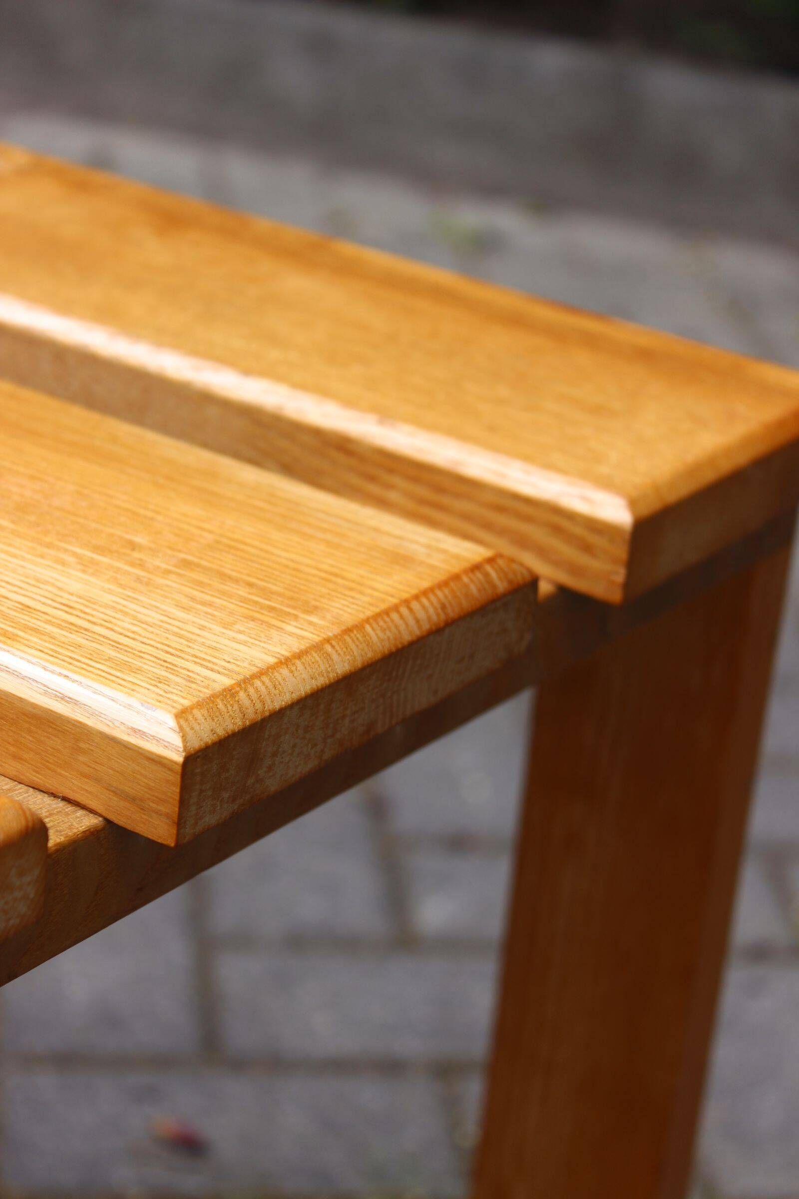 Vintage solid wood stool, modernist design 1970s