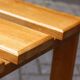 Vintage solid wood stool, modernist design 1970s