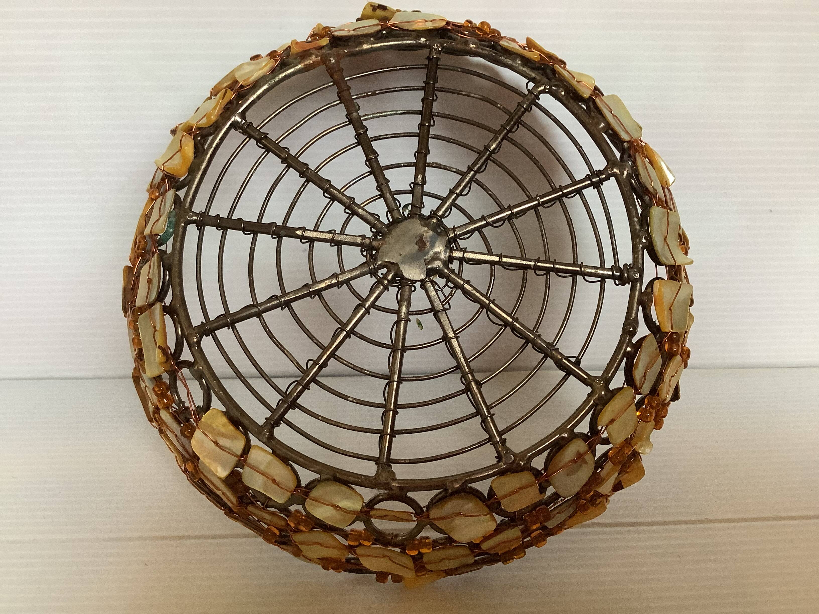 Nacre and metal catch-all bowl