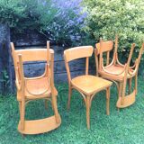 Suite of five bistro chairs feet with hoops / vintage 50s-60s