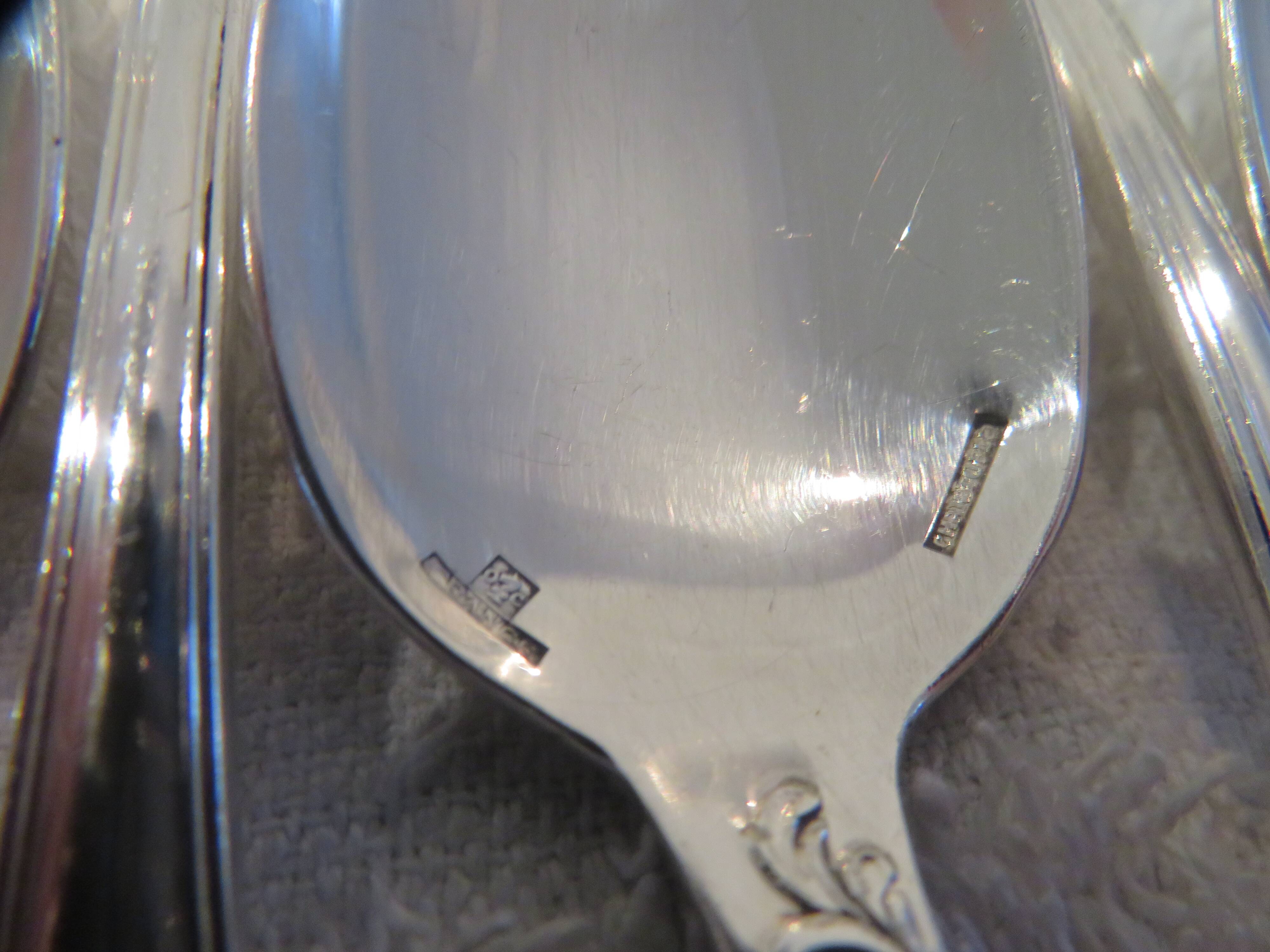 11 silver-plated ice cream scoops by Christofle Marly, 13.3 cm