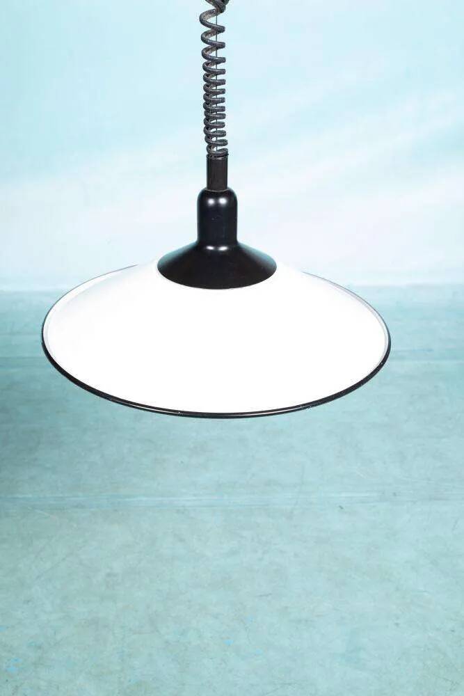 1970s Swedish minimalist Scandinavian suspension lamp with a pull switch.