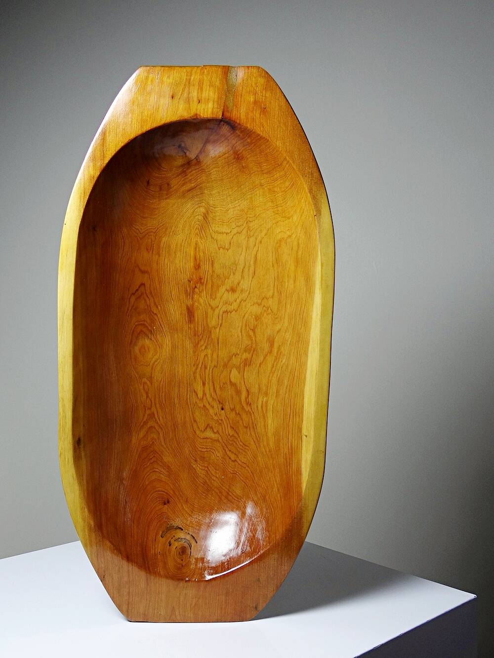 Large vintage Moroccan wooden dish, bowl, or hollow