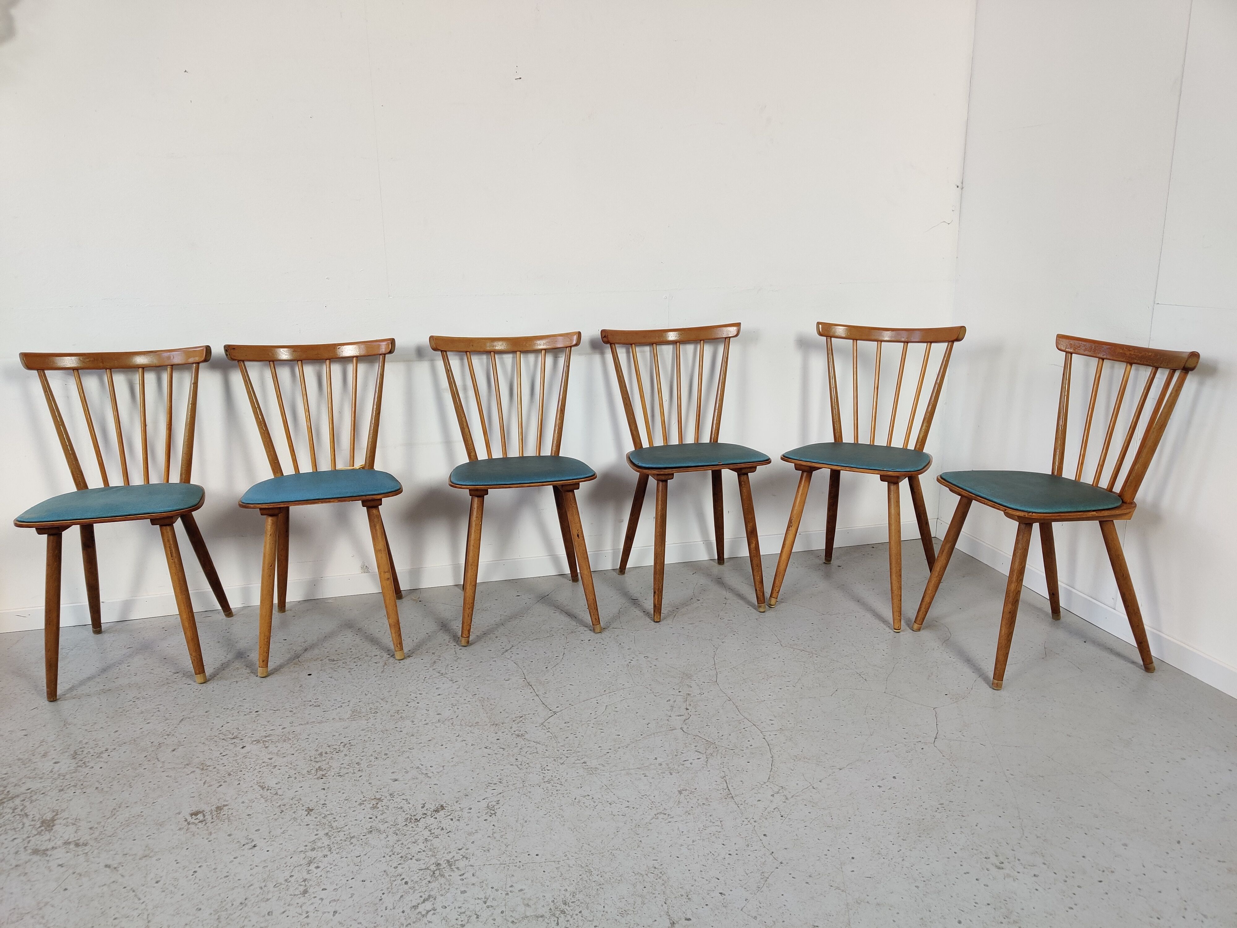 6 vintage bar bistro chairs, 50s/60s