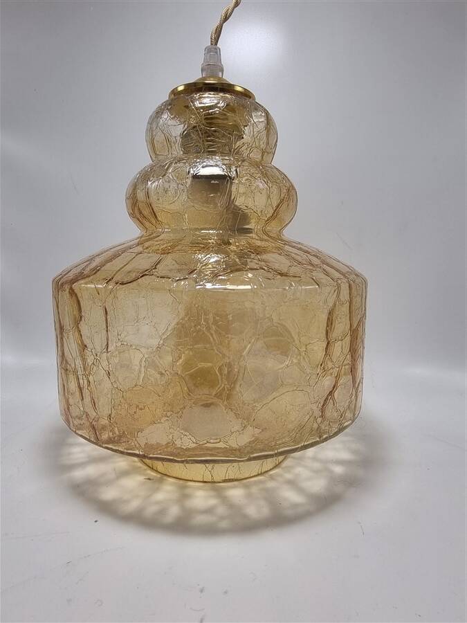 Amber glass pendant light