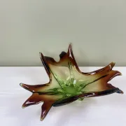 Sculptural blown glass bowl, mid-century.