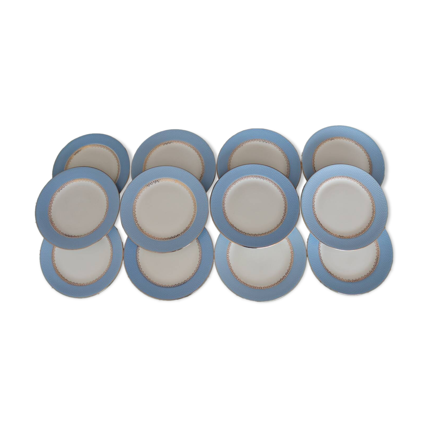 12 old Gilbert café flat plates