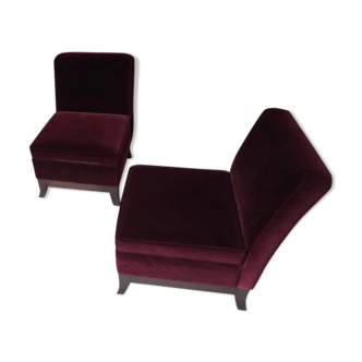2 Burgundy velvet heaters