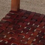 Pair of 1950s bridge chairs in wood and leather