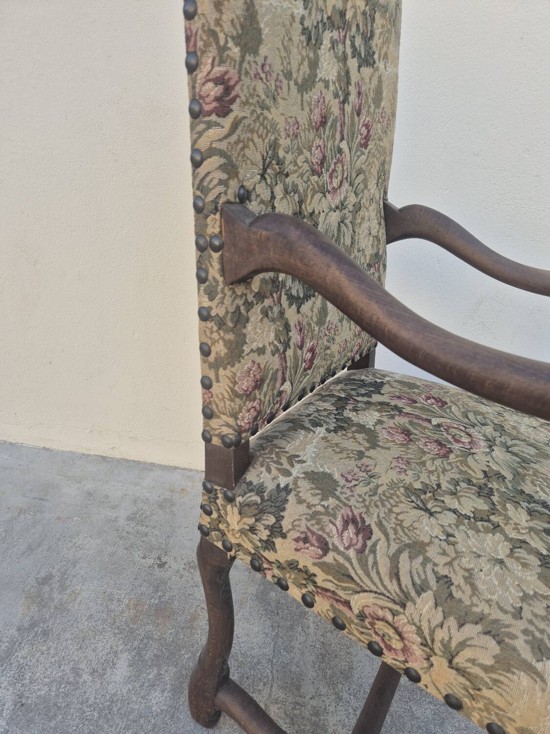 Louis XIII style armchair in walnut