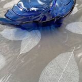 Bol Bleu cobalt forme de feuille