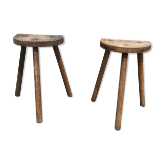 Pair of old tripod stools
