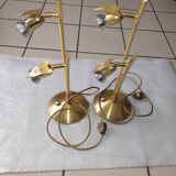 Set of 2 table lamps Hustadt Leuchten in vintage golden brass