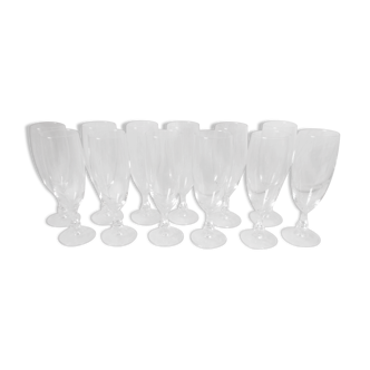 Old set 12 champagne flutes