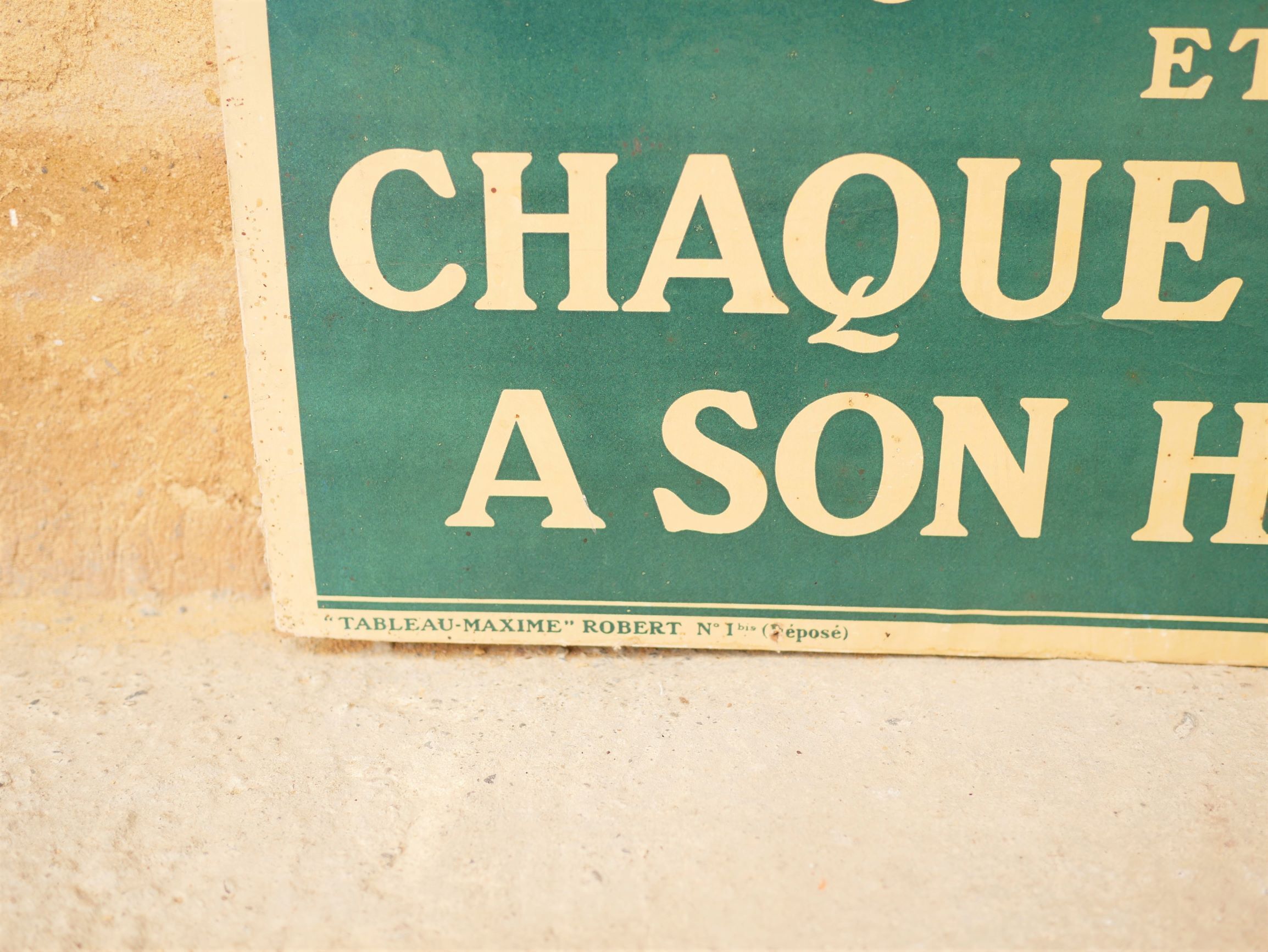Vintage factory sign "Tableau - Maxime" Robert No. 1 Bis