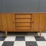 wood sideboard 1960s 2 doors and 4 drawers in the middle