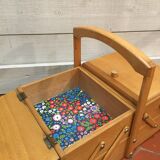 Wooden sewing basket