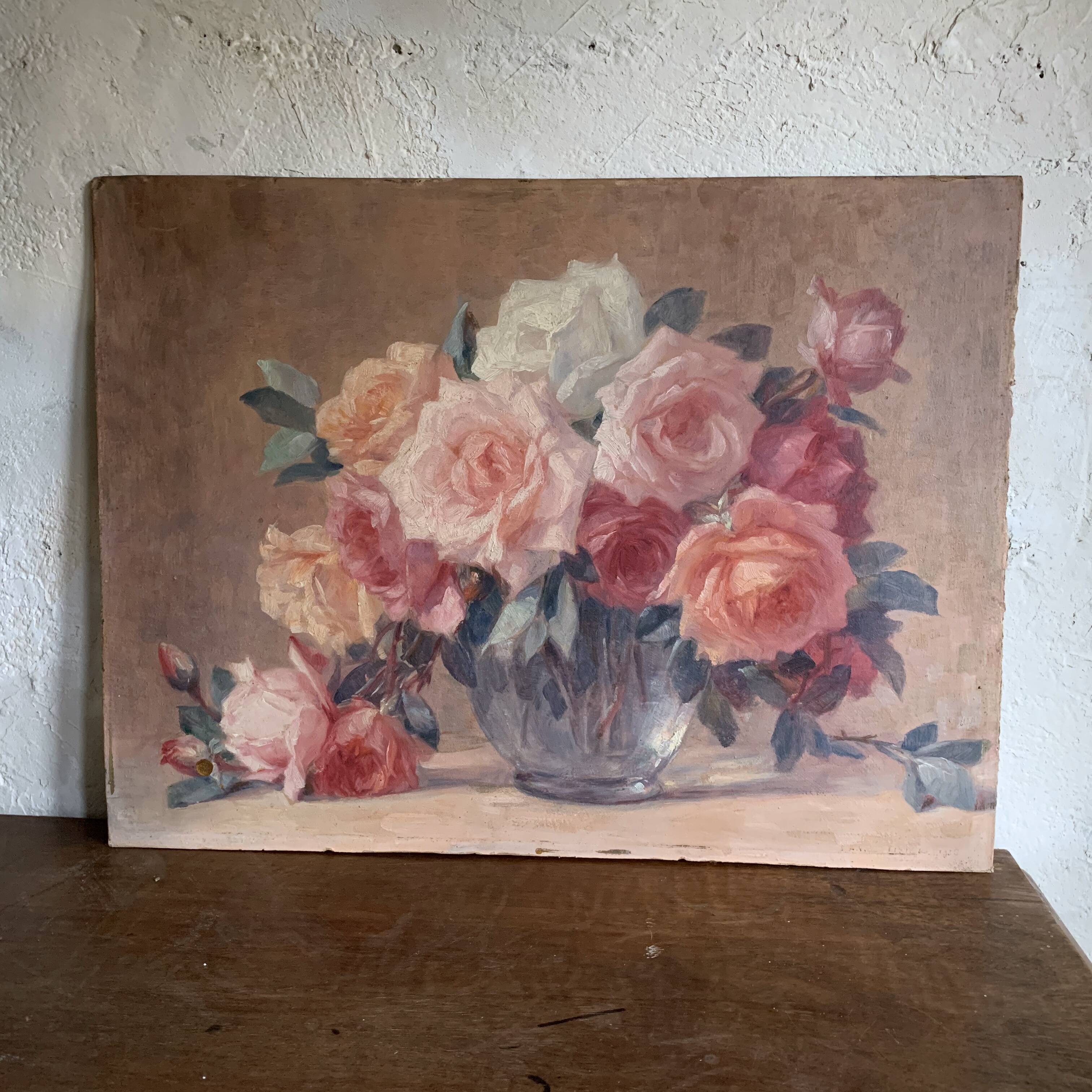 Painting bouquet of roses still life