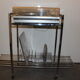 Vintage chrome service, turntable holder and speakers