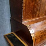 Parisian roll-top desk from the Charles X period in mottled mahogany