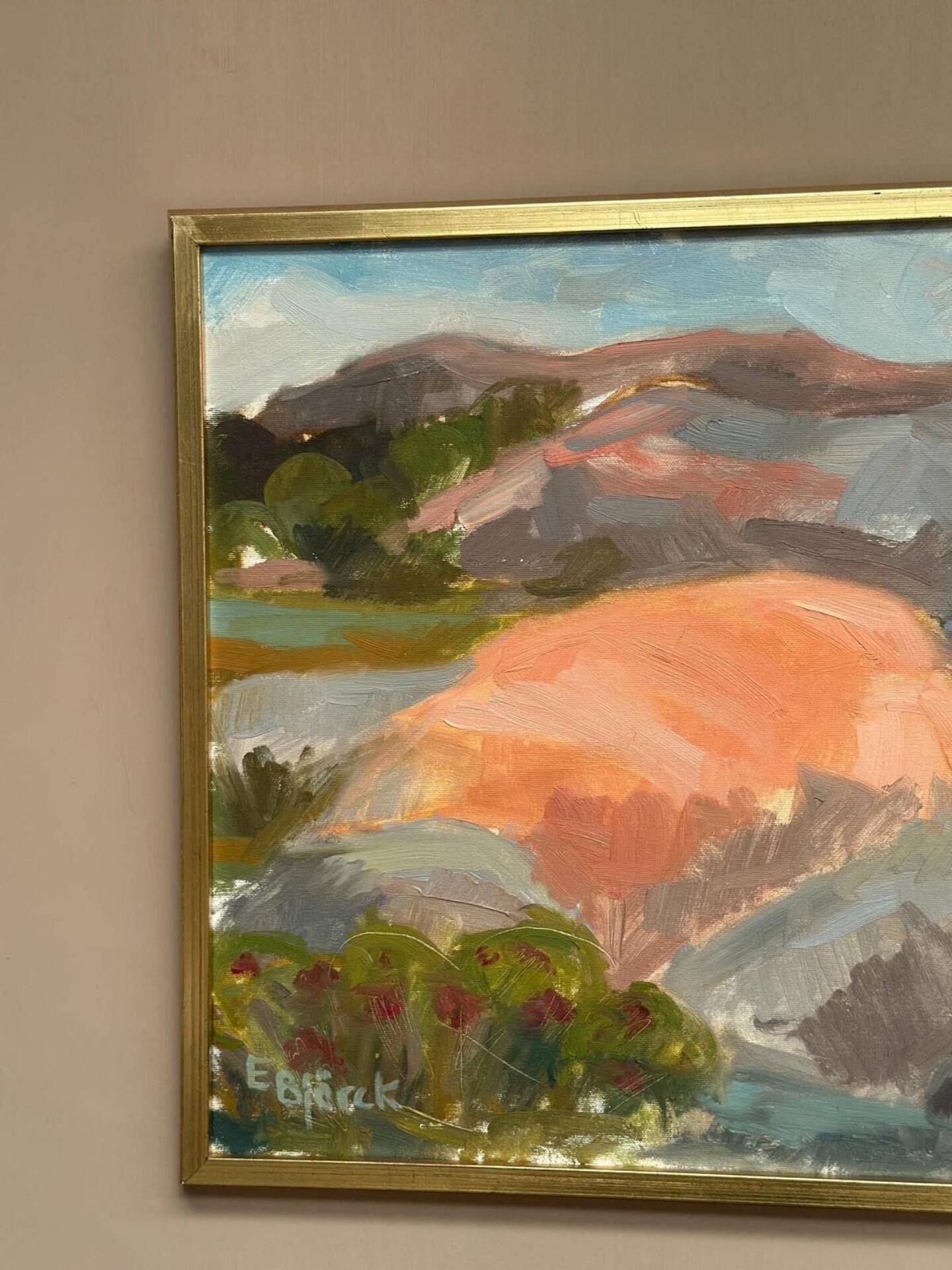 Huile sur toile originale suédoise – « Paysage serein » par E. Björck