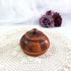Handmade wooden box brown copper polychrome vintage