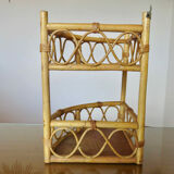 Rattan corner shelf 60s 70s