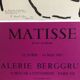 Affiche Matisse Galerie Berggruen  Paris 1983