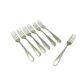 Set of forks, minimalism, silver-plated brass, Henneberg Brothers, Poland, 1930s