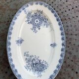 Large earthenware serving dish, cartridge model, sarreguemines, U & C, made in France, earthenware