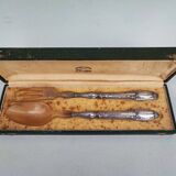Sterling silver and horn salad servers