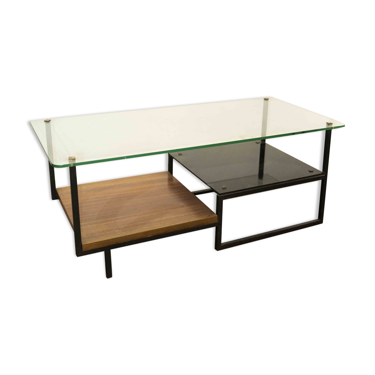 Table low vintage 50s 60s glass