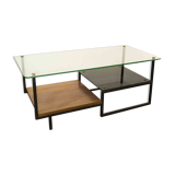 Table low vintage 50s 60s glass
