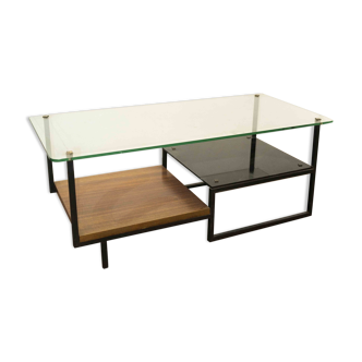 Table low vintage 50s 60s glass