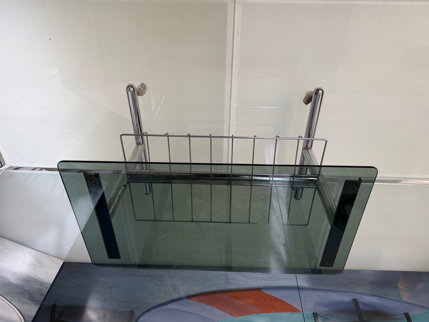 Metal and smoked glass hi-fi video furniture