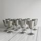 Set of 10 shiny silver metal stemmed cups