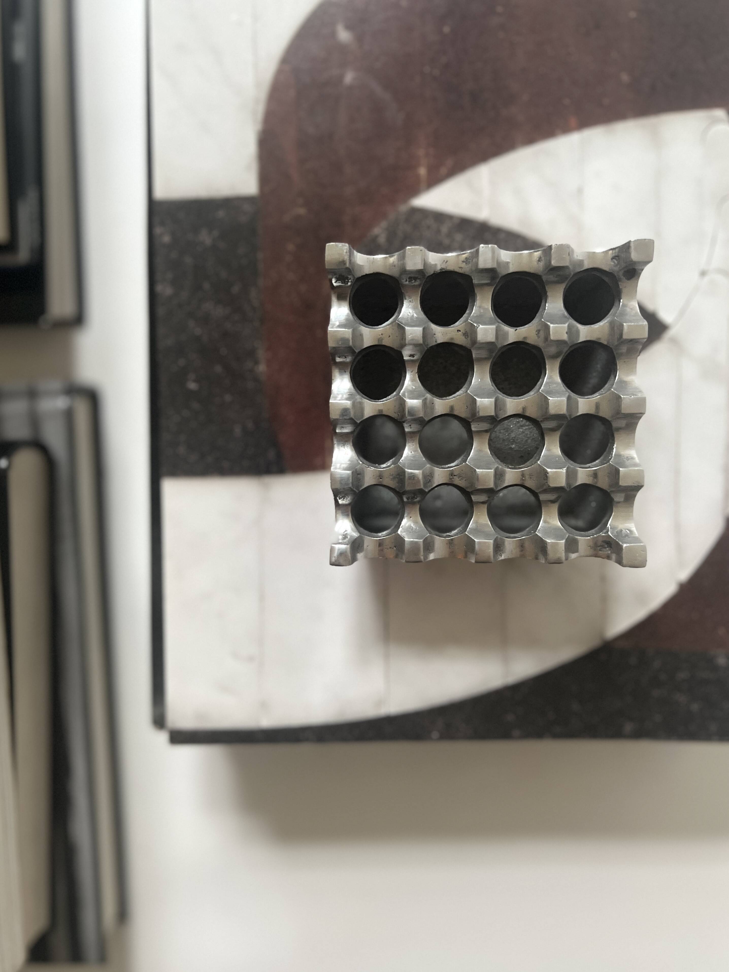 Cendrier midcentury en métal chromé style ultima 15, design 1970