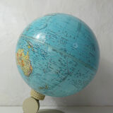 Old world map scan globe 1972 denmark vintage