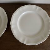 Set of 5 Sarreguemines ivory plates with gadroons 1960
