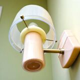 Portuguese mid century modern pink wall sconce light