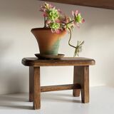 Vintage solid oak stool
