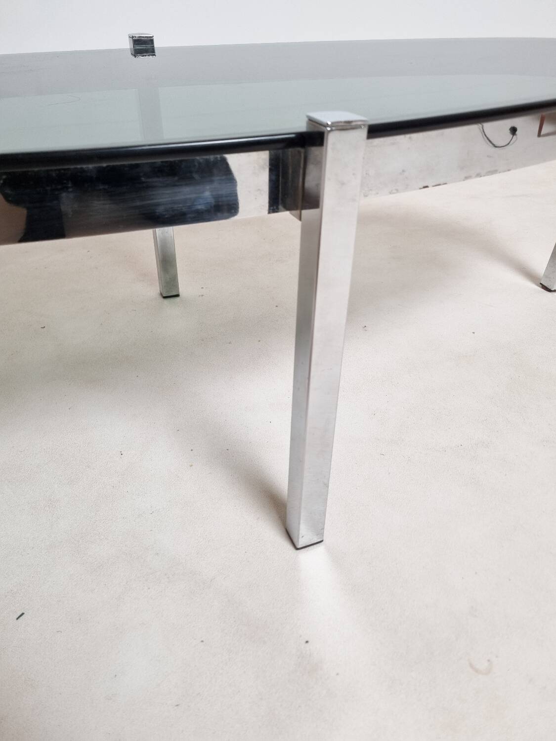 Vintage chrome and smoked glass coffee table