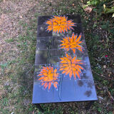Ancienne table basse dessus céramique signée
