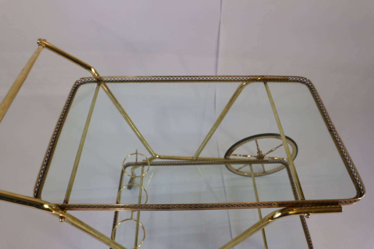 Elegant food trolley - brass - vintage.