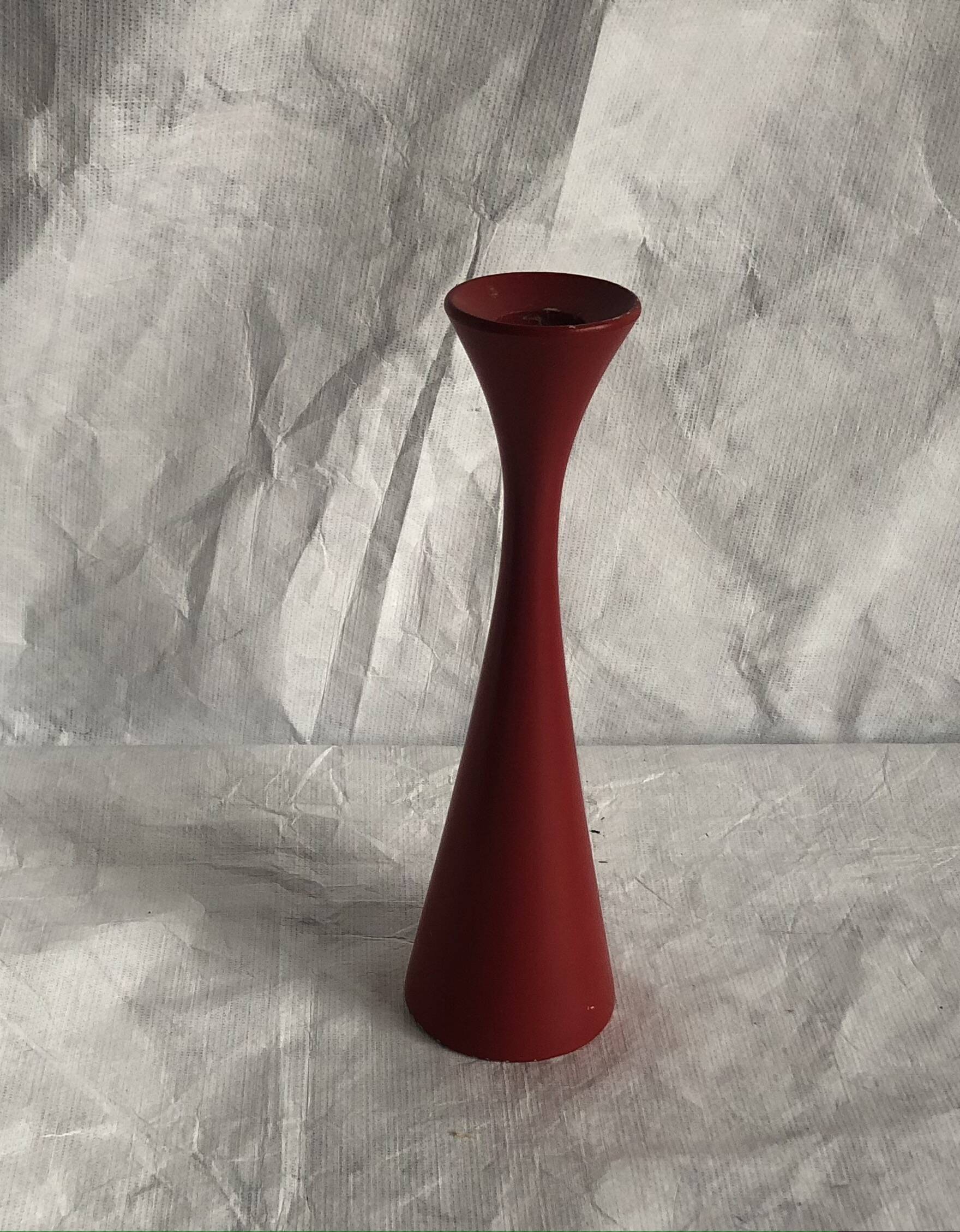 Scandinavian painted wooden candle holder, minimalist atmosphere