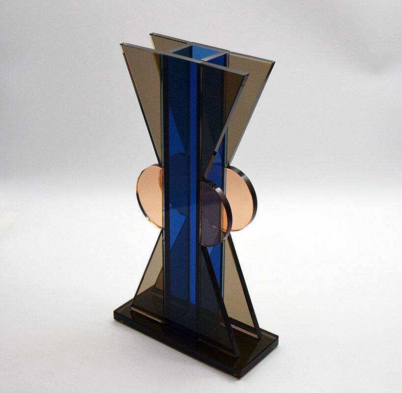 Vase en cristal Ettore Sottsass pour Fontana Arte 1970
