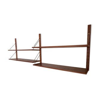 Vintage Scandinavian wall library in teak by Sven Ellekaer