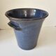 Blue glazed ceramic ice bucket for champagne and wine